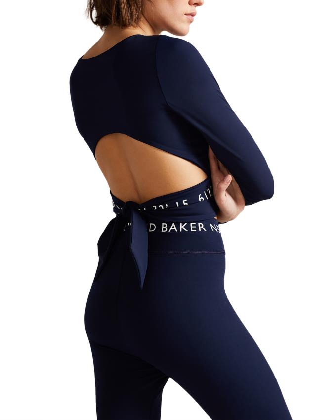 Hauts Ted Baker Activewear Long Sleeve Bleu Foncé Femme | ZLQ-19875693